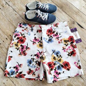 Gloria Vanderbilt Amanda Floral Shorts 14 High Rise Stretch Cotton Multicolor